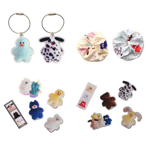 アクリルキーホルダー、シュシュ、ステッカーセット